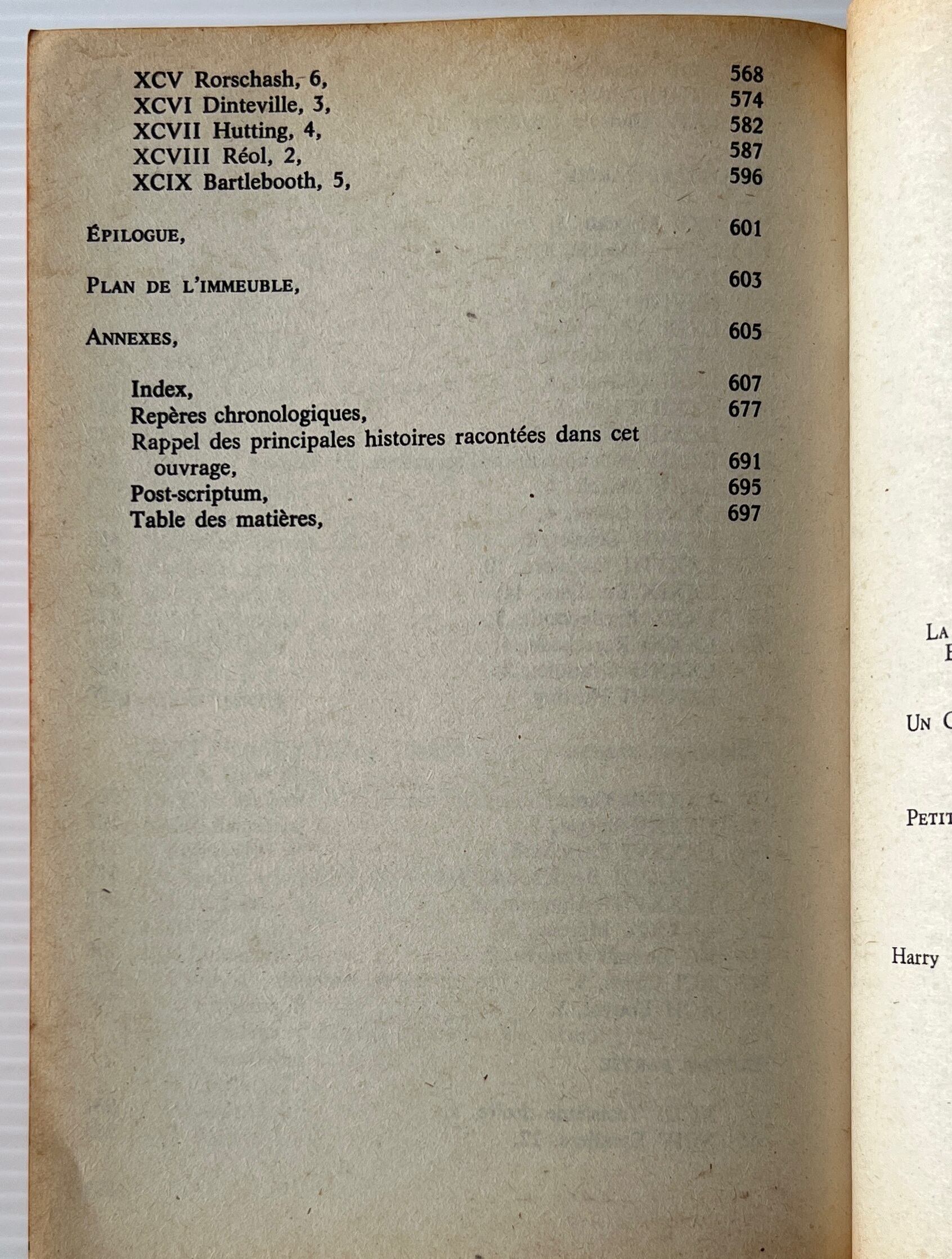 La Vie mode d'emploi 人生使用法 / Georges Perec ジョルジュ・ペレック / Le Livre de Poche