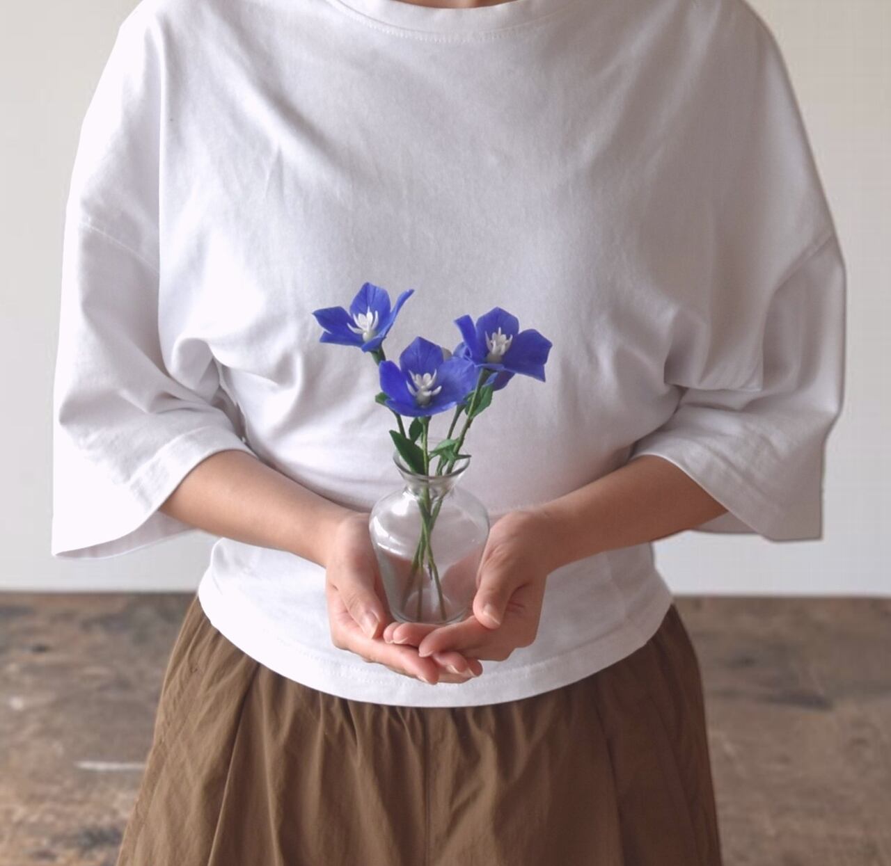 ◇桔梗（キキョウ）秋の花 クレイフラワー｜枯れない花のインテリア