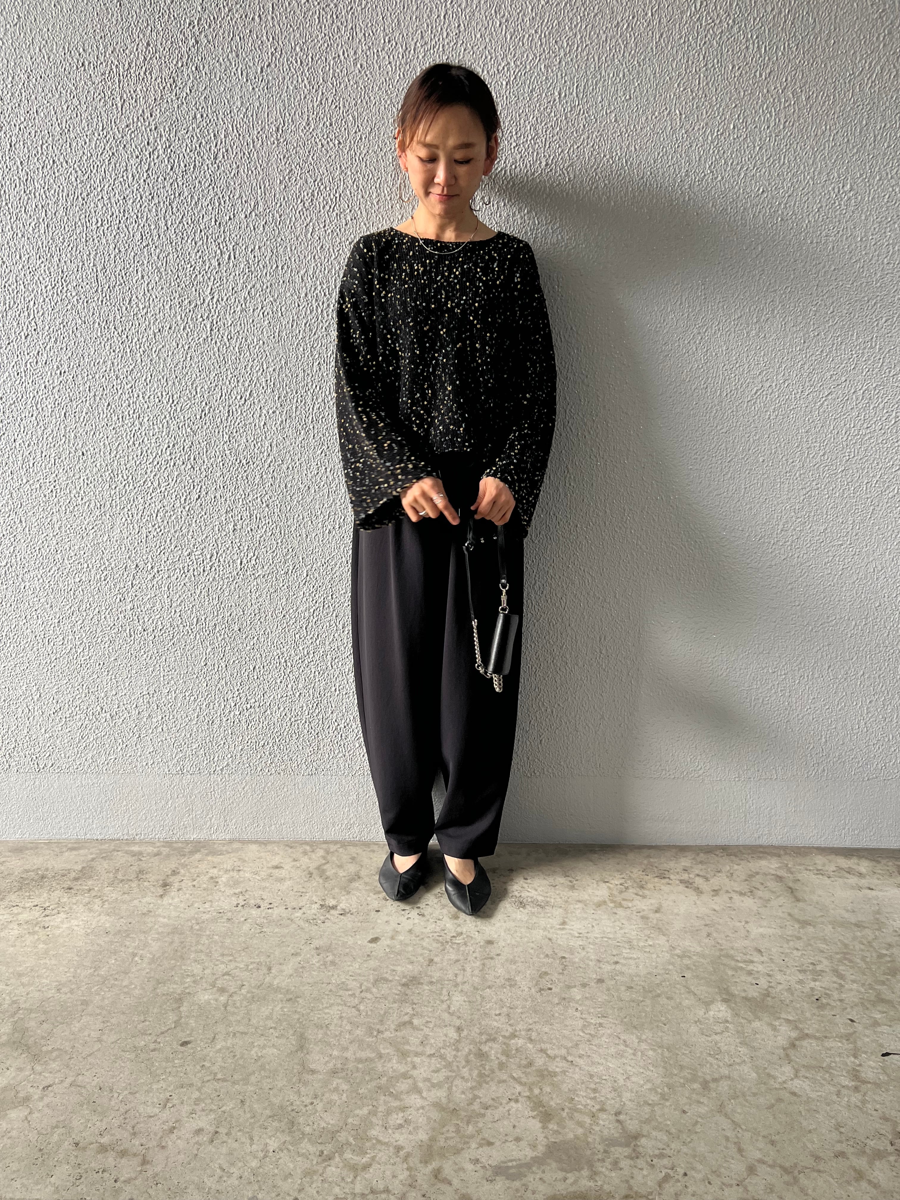 【SELECT】ponponヤーンワイドスリーブプルオーバー