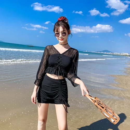 【3日以内出荷】水着女性2021新型スリムセクシー長袖水着 韓国ファッション