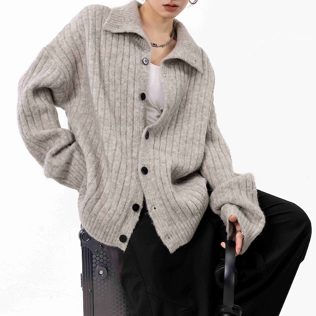 collared knit cardigan 10862