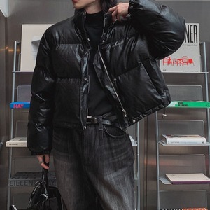 レザー風ボリュームコットンブルゾン　1005