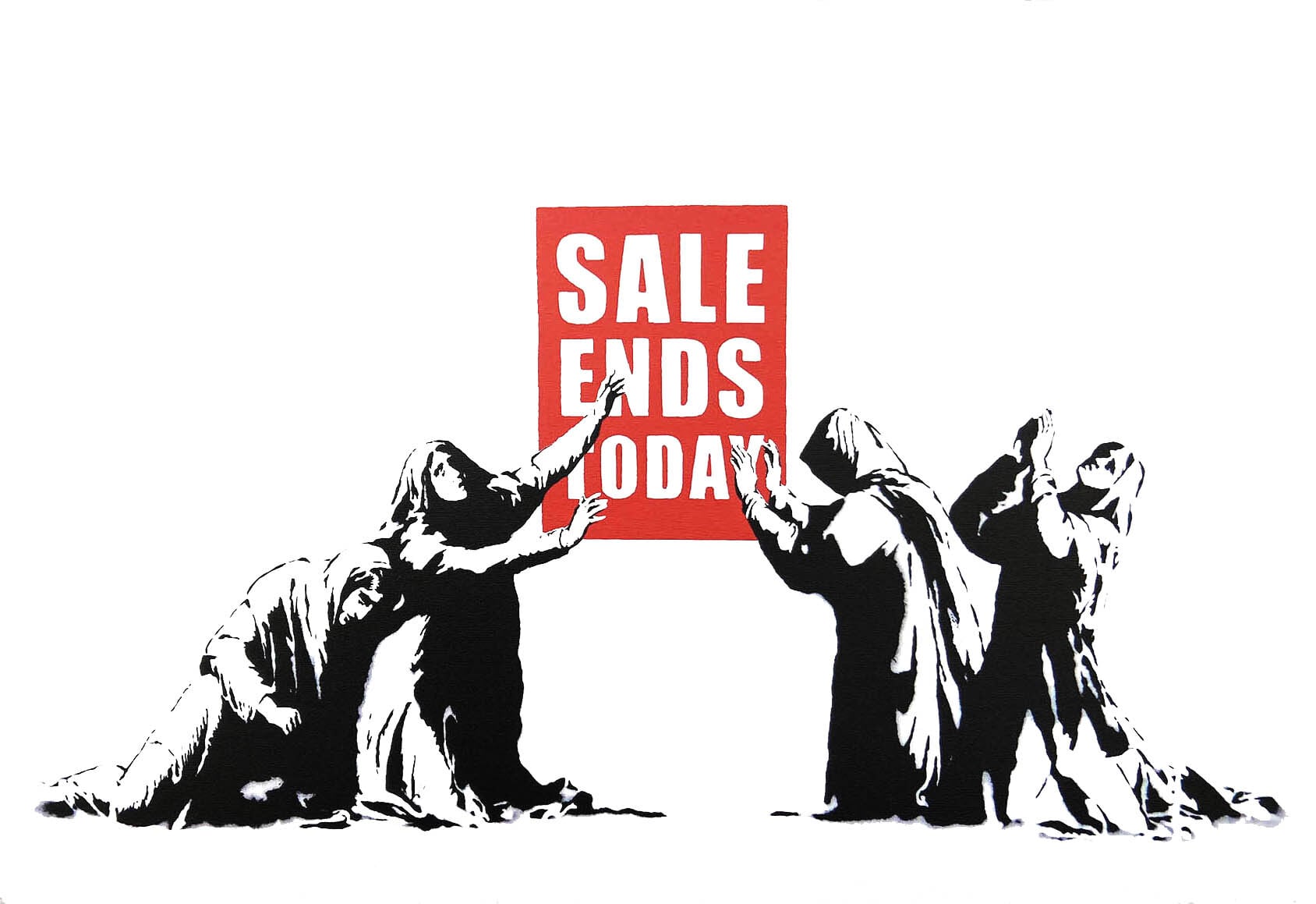 バンクシー「セール エンド トゥデイ/Sale Ends Today」展示用フック