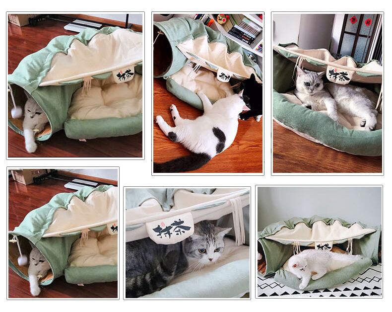 お留守番はまかせて ご主人様のかわりに遊び相手 ネコちゃんトンネル 抹茶 国内発送 送料無料 Pcaso ピカーソ