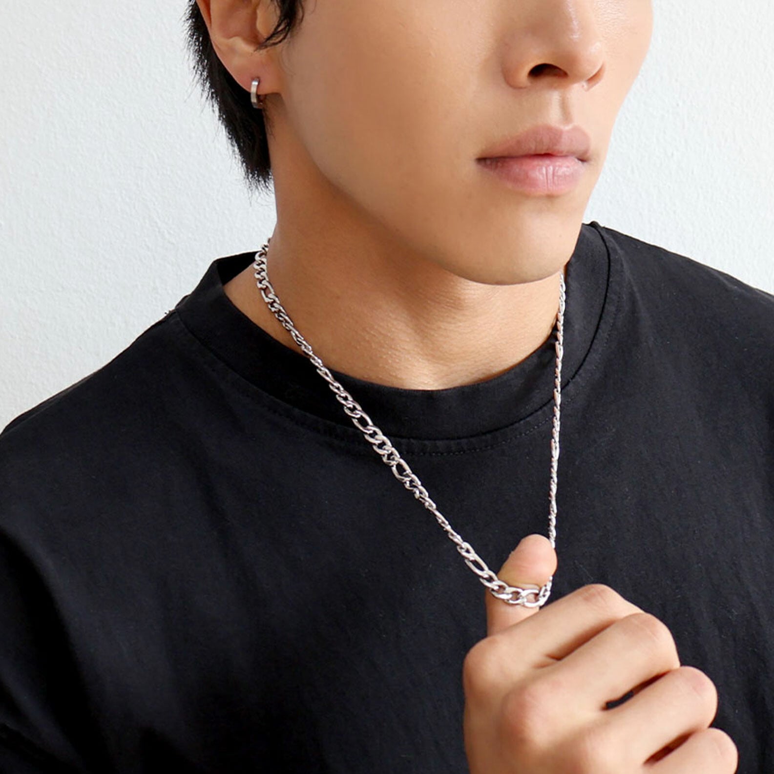 【SELECT】unisex サージカルステンレス 316L　フィガロチェーン　ネックレス　金属アレルギー対応　韓国製