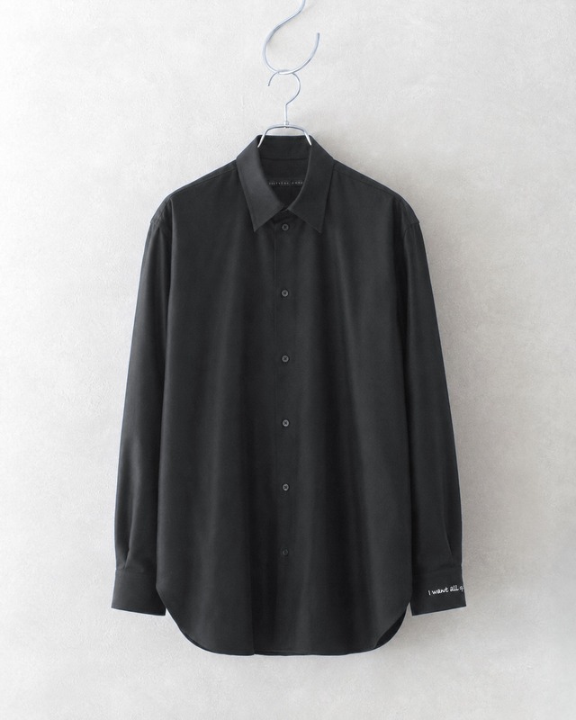 my beautiful landlet WOOLMIX AIRY TYPEWRITER OVERSIZE SHIRT CHARCOAL