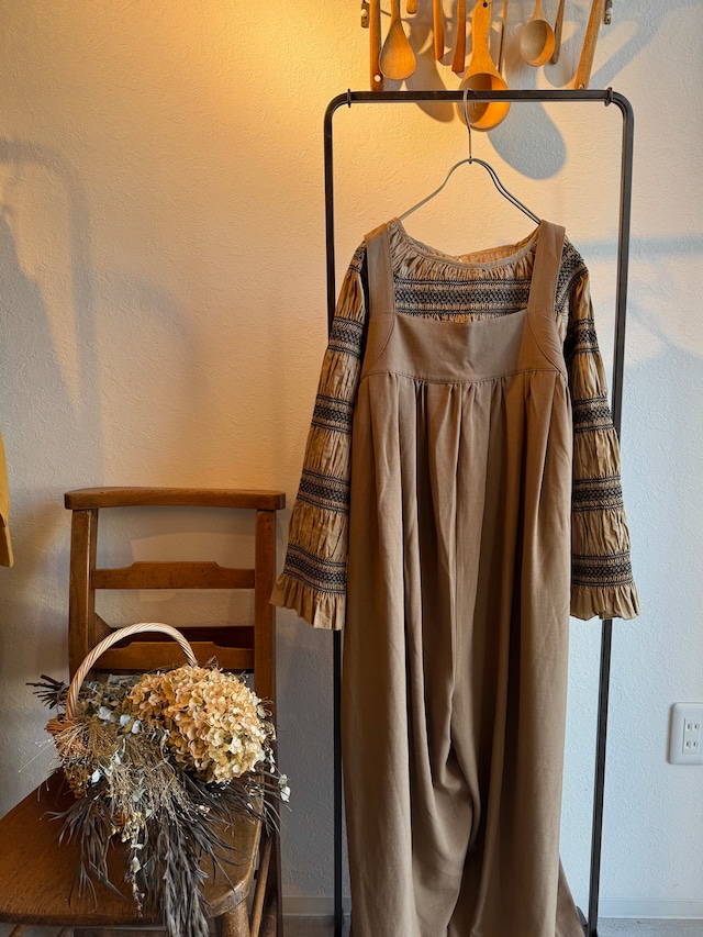 doux bleu  スモッキングボーダーブラウス