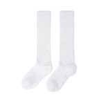 (W) MESH LOGO KNEE SOCKS [サイズ: F (AGDUWSC07WHF)] [カラー: WHITE]