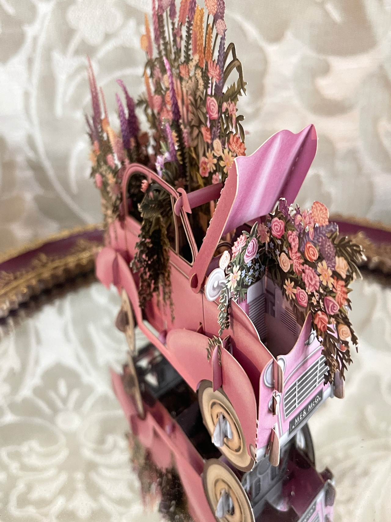 『Me & McQ ミーアンドマックキュー』ピンクの花車  ‘The Pink Flower’  3D グリーティングカード Card イギリスよりの画像07