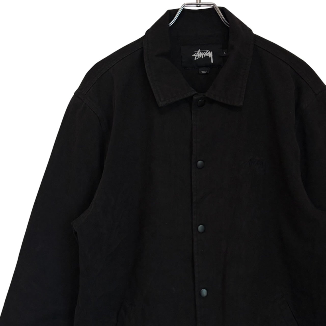 Stussy ステューシー コットンコーチジャケット L 刺繍ロゴ バックロゴ