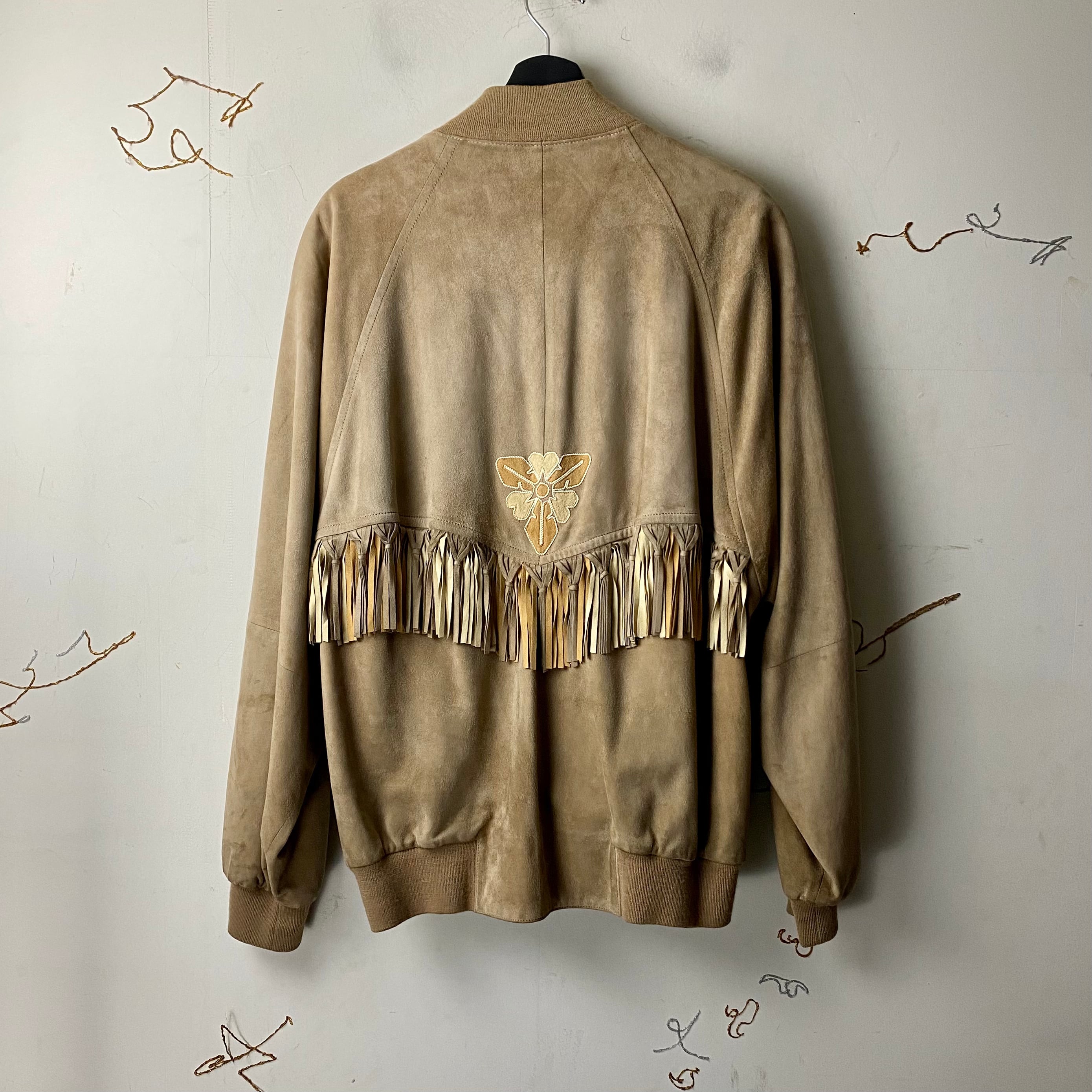 vintage HERMES fringe nubuck blouson with scarf lining | NOIR ONLINE