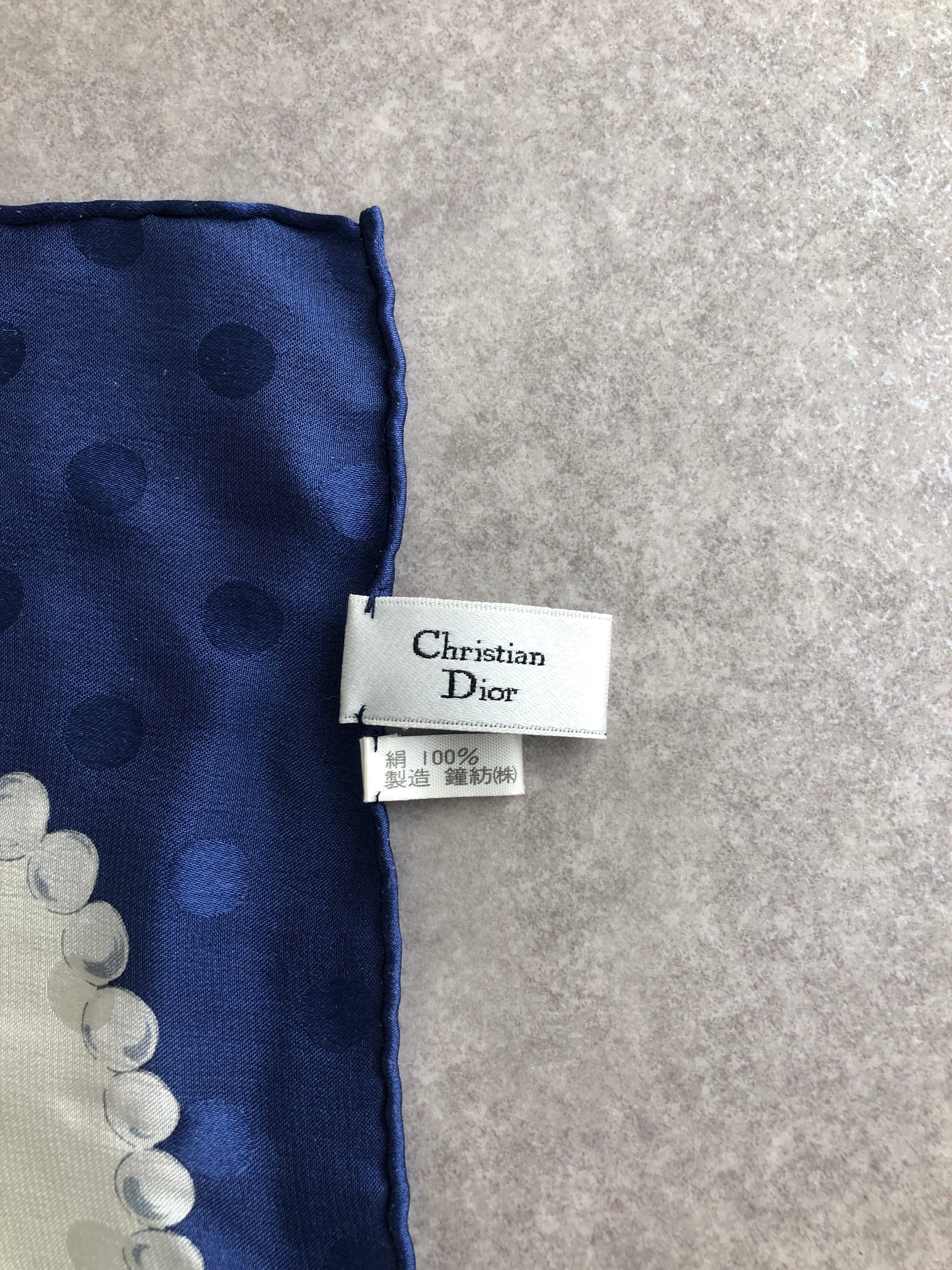 Christian Dior クリスチャン ディオール スカーフ ブルー
