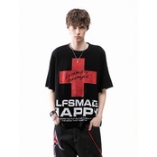 VINTAGE ストリート 赤十字ワッフル Tシャツ T2034