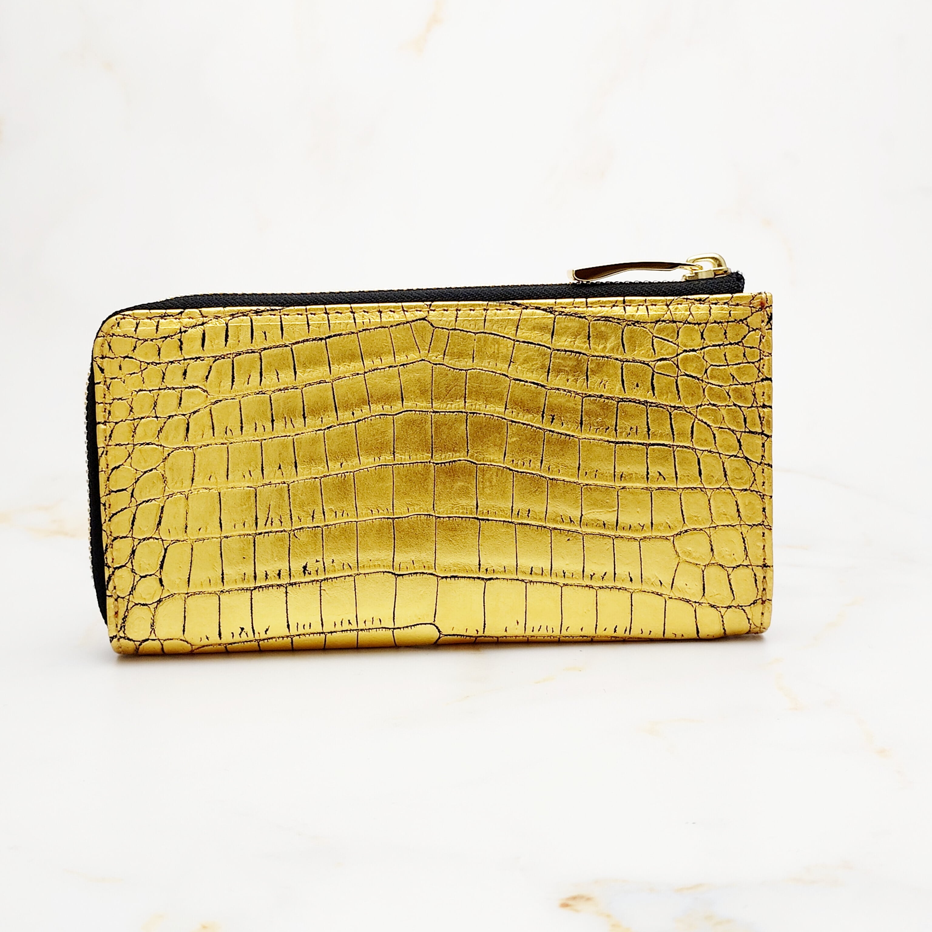ナイルクロコダイル・極小長財布・K24純金箔 ／ ゴールド財布 | EARSH GOLD