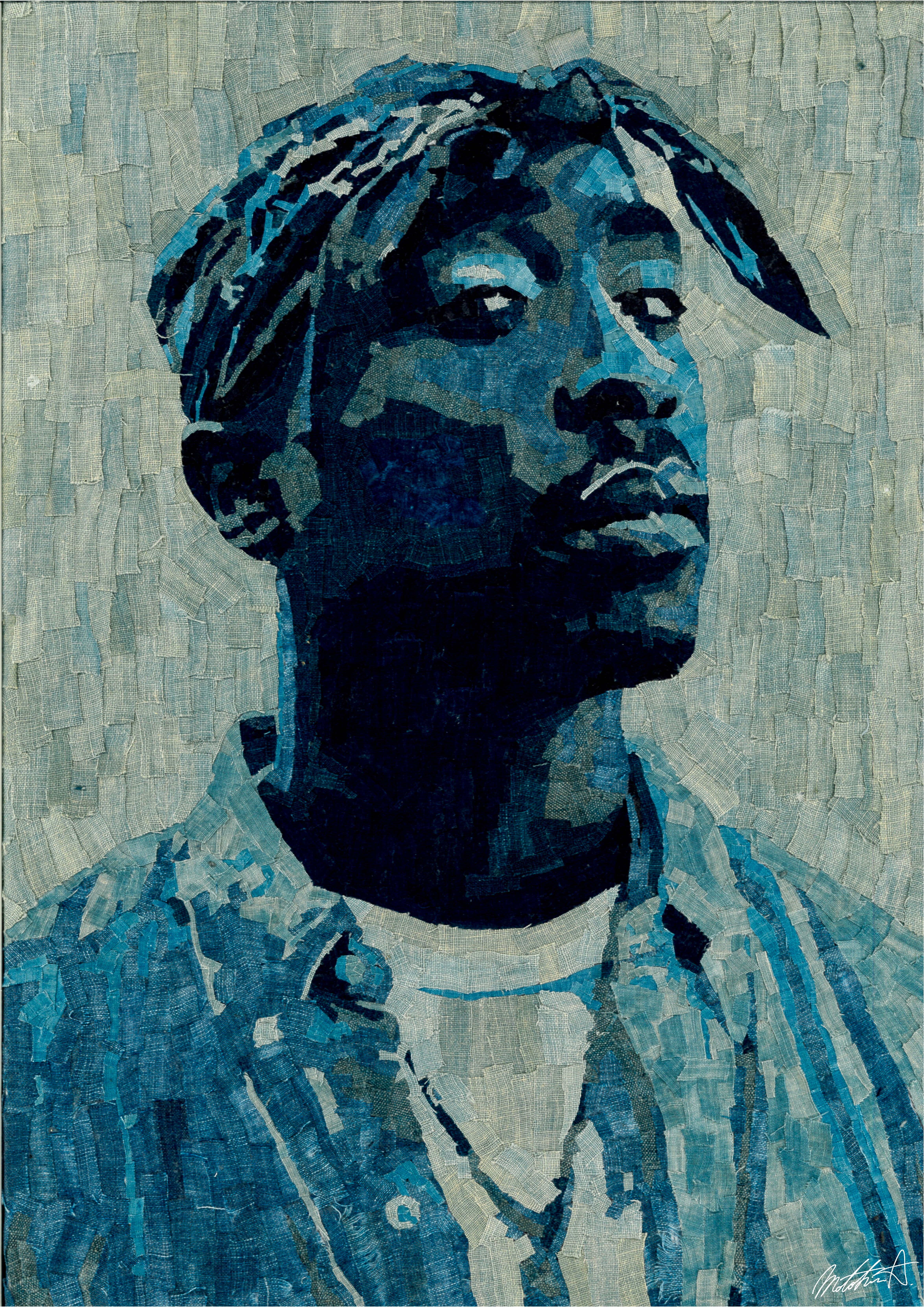 All Eyez in Blue – Textile Art Limited Edition Print (NFT