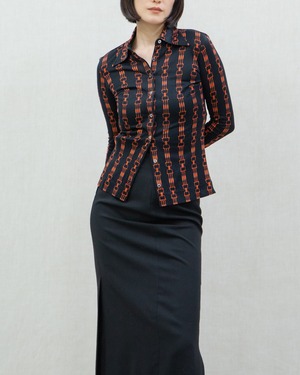 1970s CELINE - jersey chain shirt