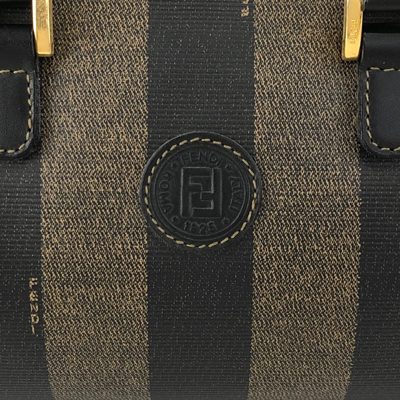 FENDI フェンディ ぺカン ハンドバッグ ブラウン FFロゴ PVC vintage
