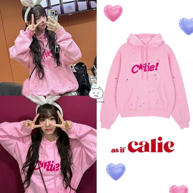 ★NMIXX ソリュン 着用！！【asif CALIE】STAR CALIE HOODIE PINK