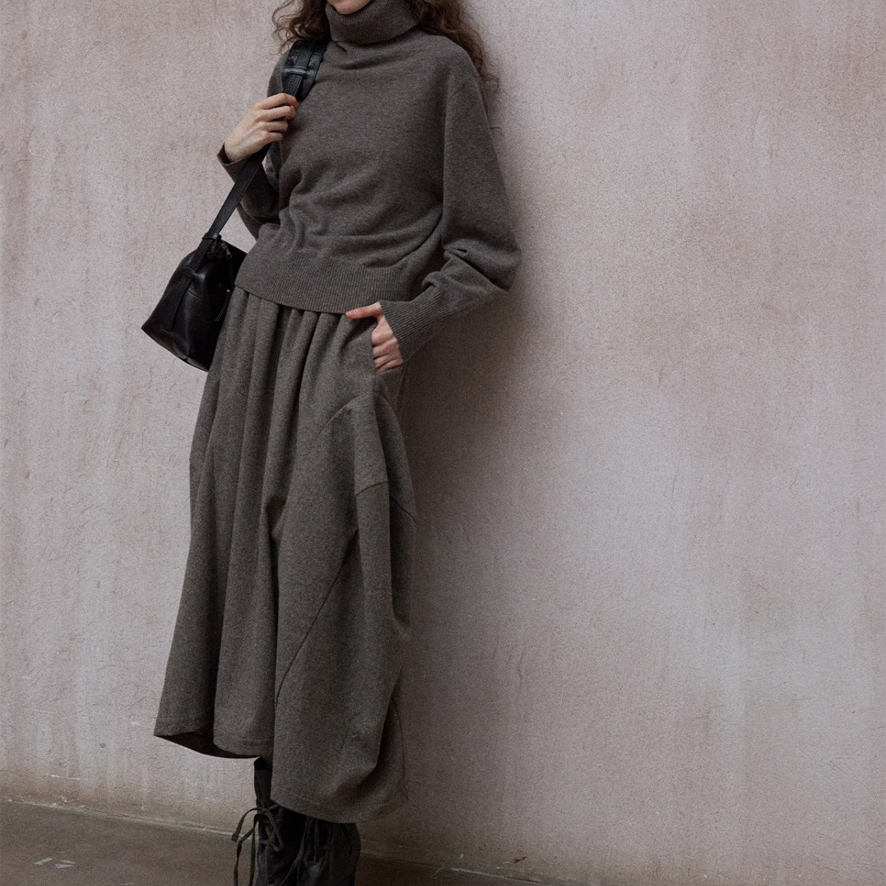 Balloon Silhouette High Waist Skirt【3color】 T3598