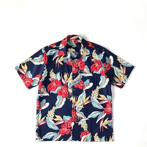 Mountain Short-sleeve オープン Aloha shirt / Anthurium / Navy