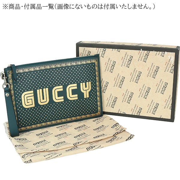New GUCCI グッチ ハンドバッグ GUCCYロゴプリント クラッチバッグ
