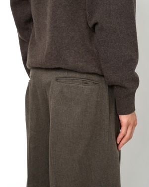 ssstein " WOOL DOESKIN LONG WIDE TROUSERS〔TAUPE〕"