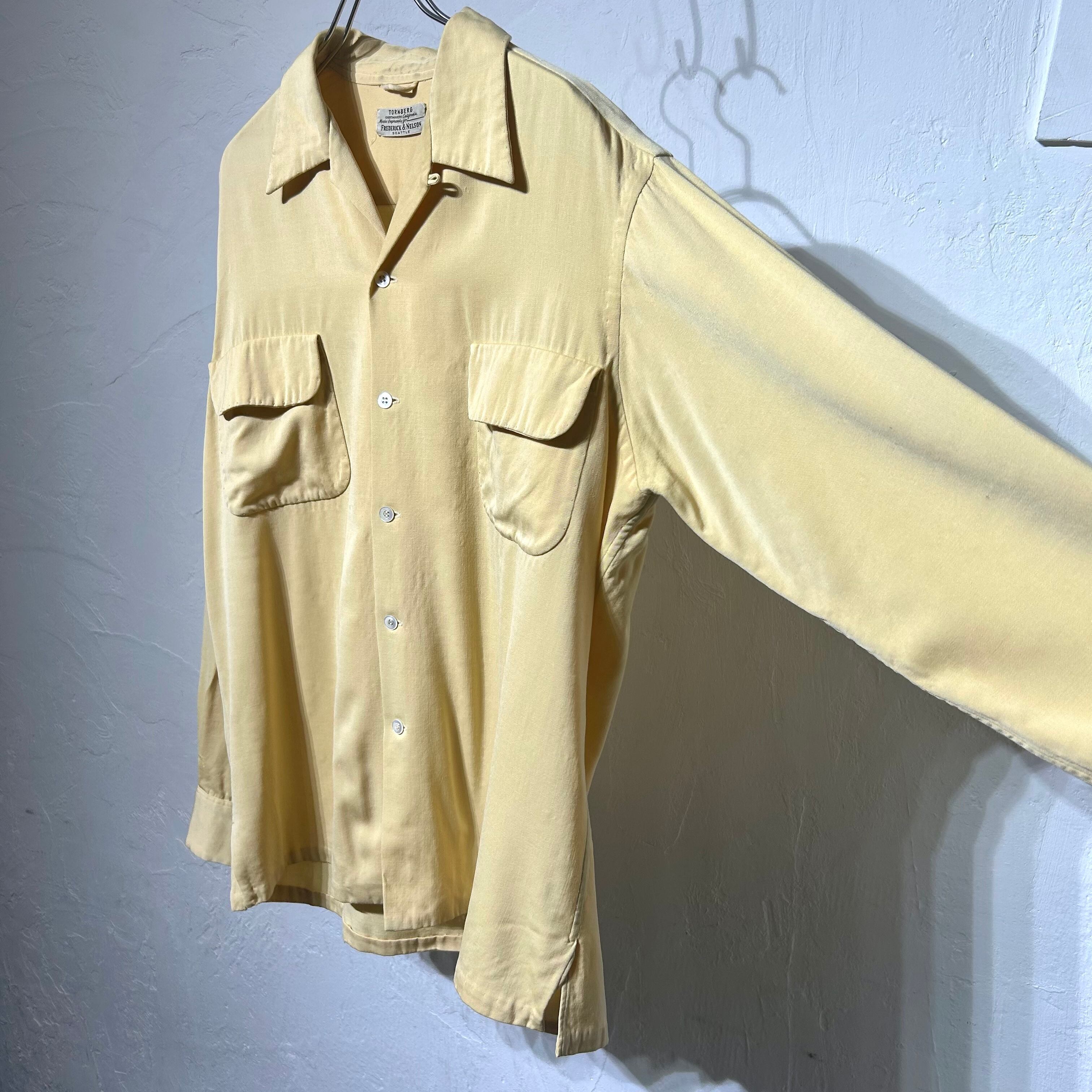 50s TORNBERG Wool Gabardine Open Collar Shirt USA製 | VOLAR 50s TORNBERG Wool Gabardine Open Collar Shirt USA製 | VOLAR