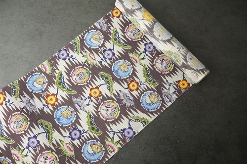 本紅型【知念紅型研究所】知念冬馬作　松竹梅鶴亀に稲妻