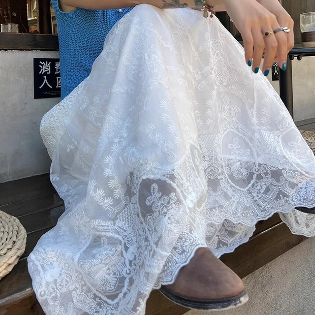 lace long skirt　10517