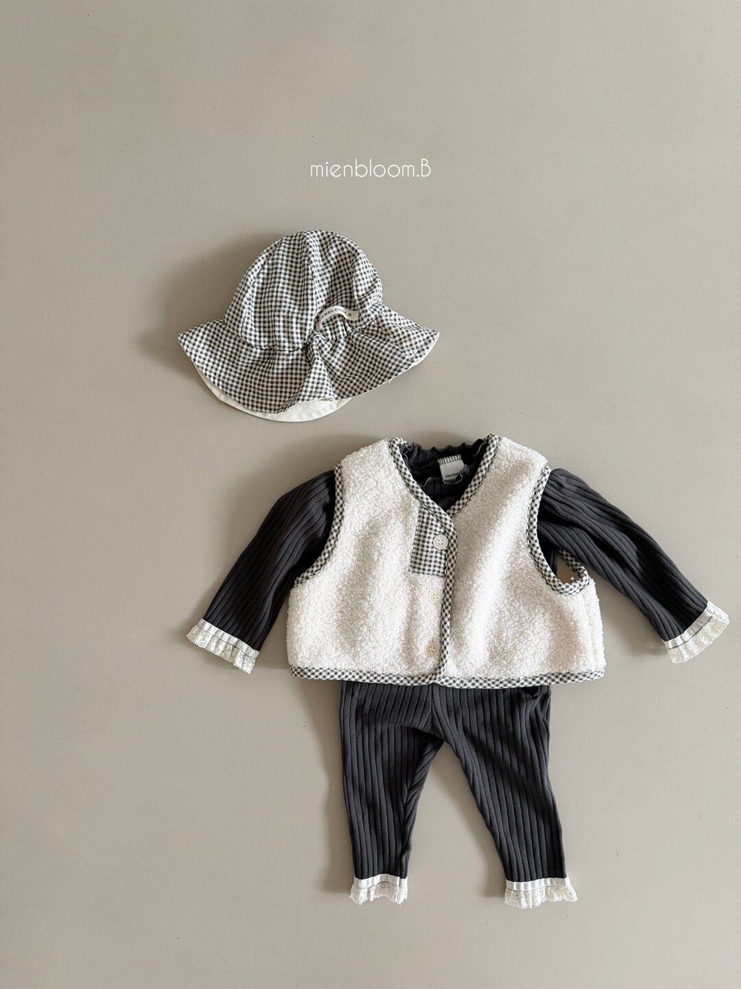 送料無料【予約】/ kidsレースリブTシャツ / mienbloom