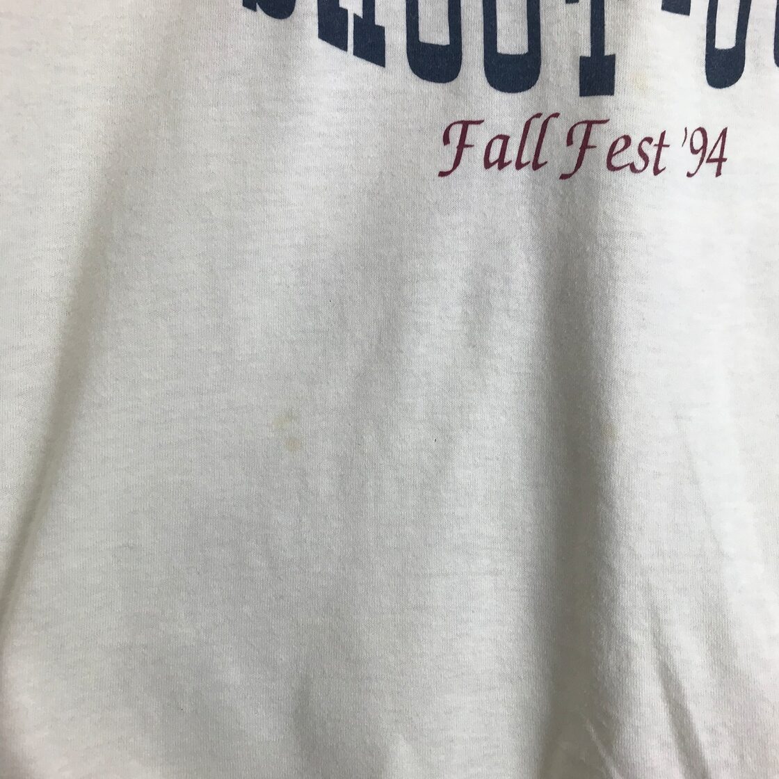 USA製 90s VINTAGE FRUIT OF THE LOOM BEST 黒タグ 両面 染み込み 