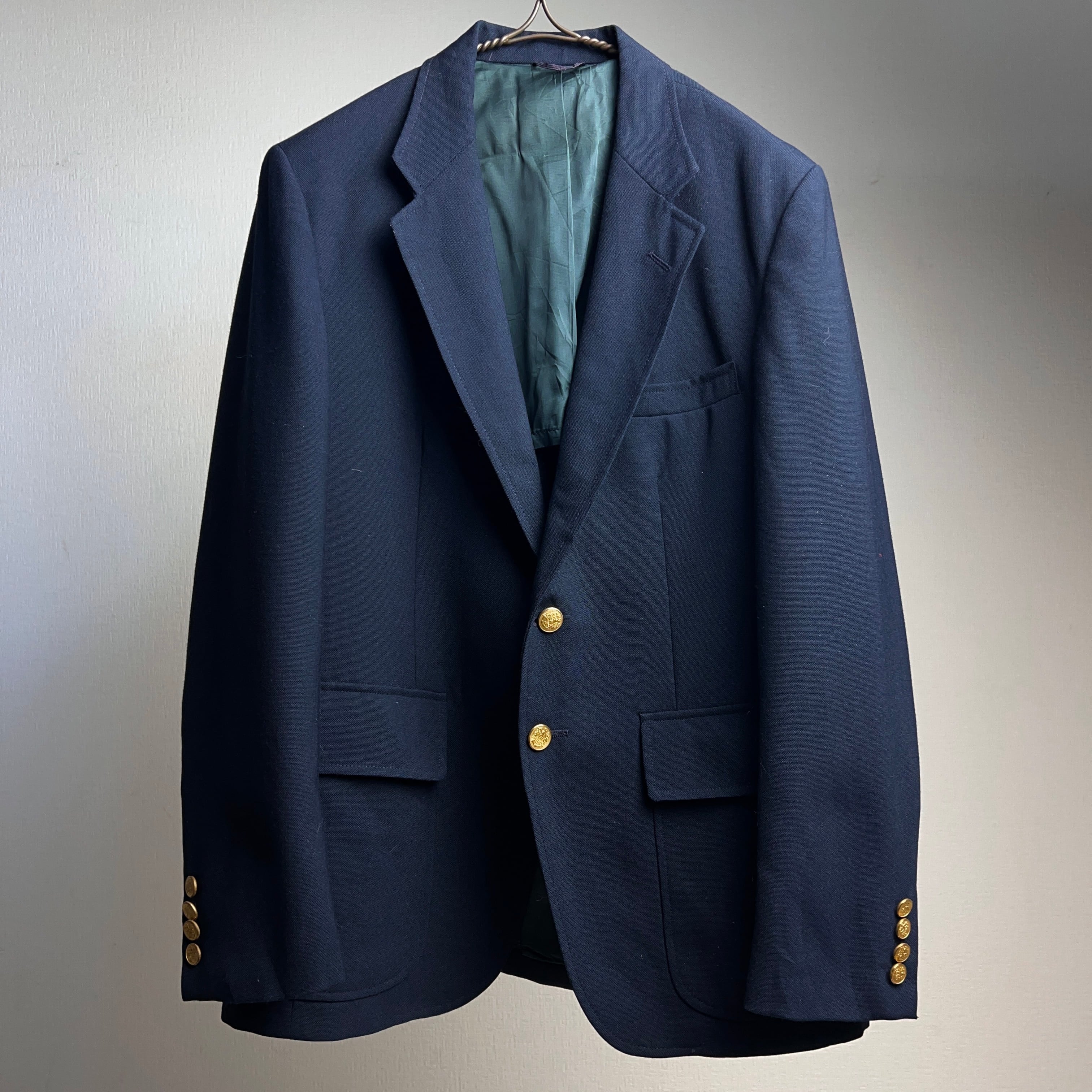 70's~80's BLAZER JACKET NAVY ブレザージャケット テーラード 金