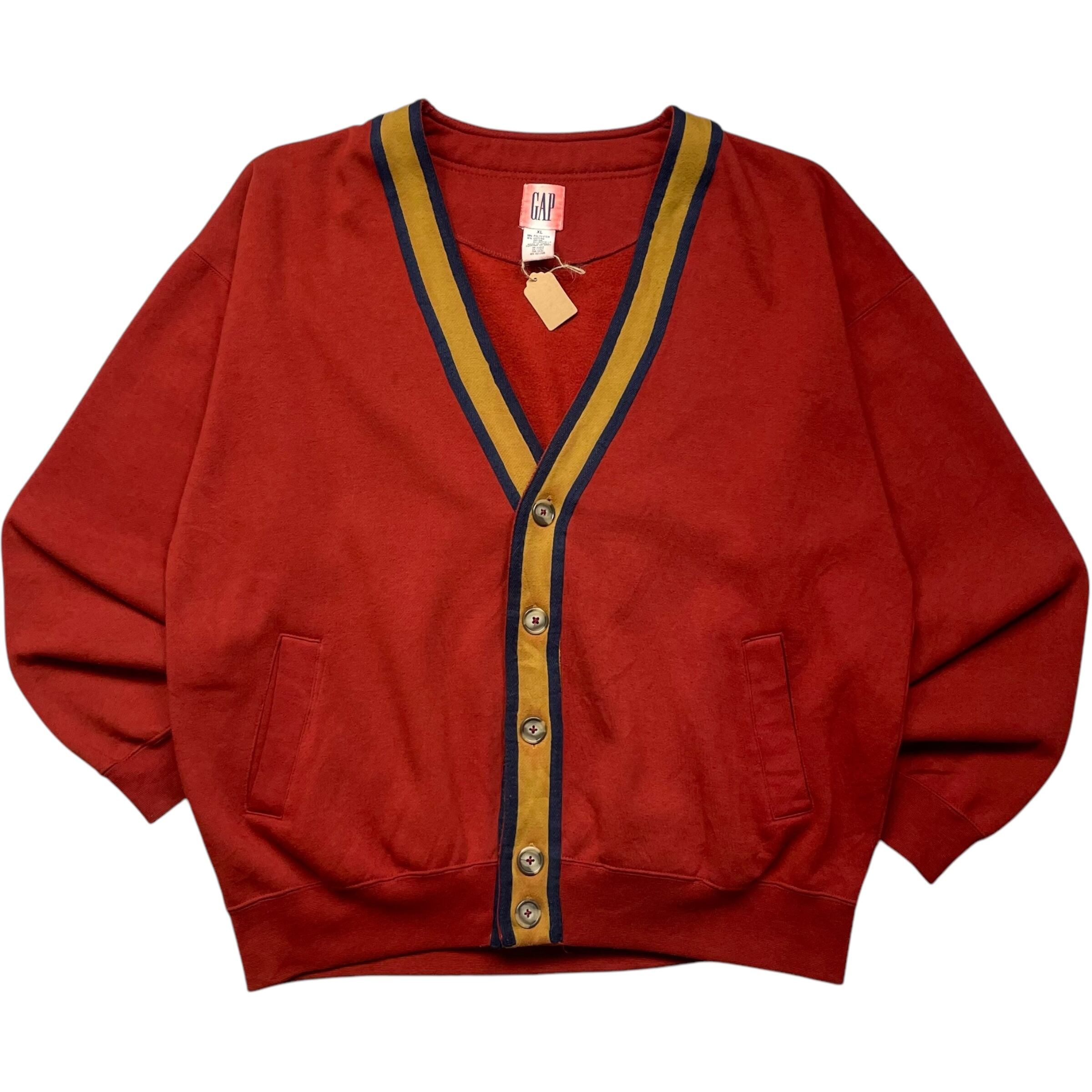 《XL》 OLD GAP オールドギャップ スウェット カーディガン 赤 90年代 vintage no.5061