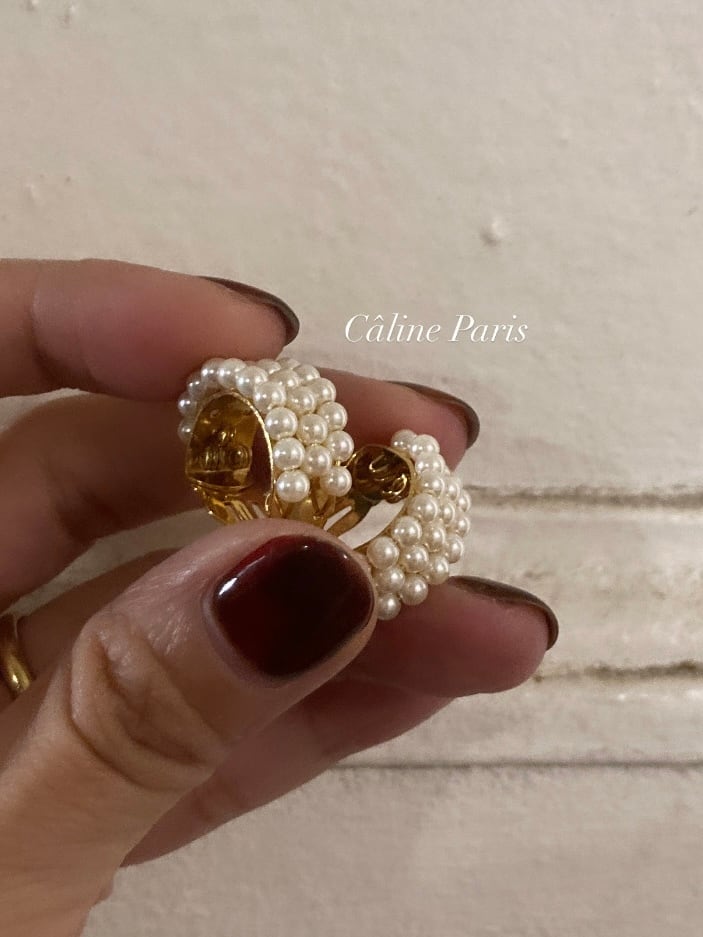 カリーヌパリ 3連パール イヤリング cp47 | Caline Paris カリーヌ パリ