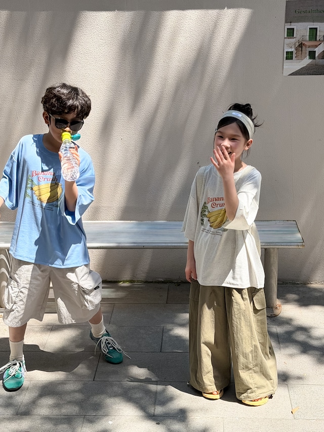 【KID】バナナクラッシュ英字プリント半袖Tシャツ - 8