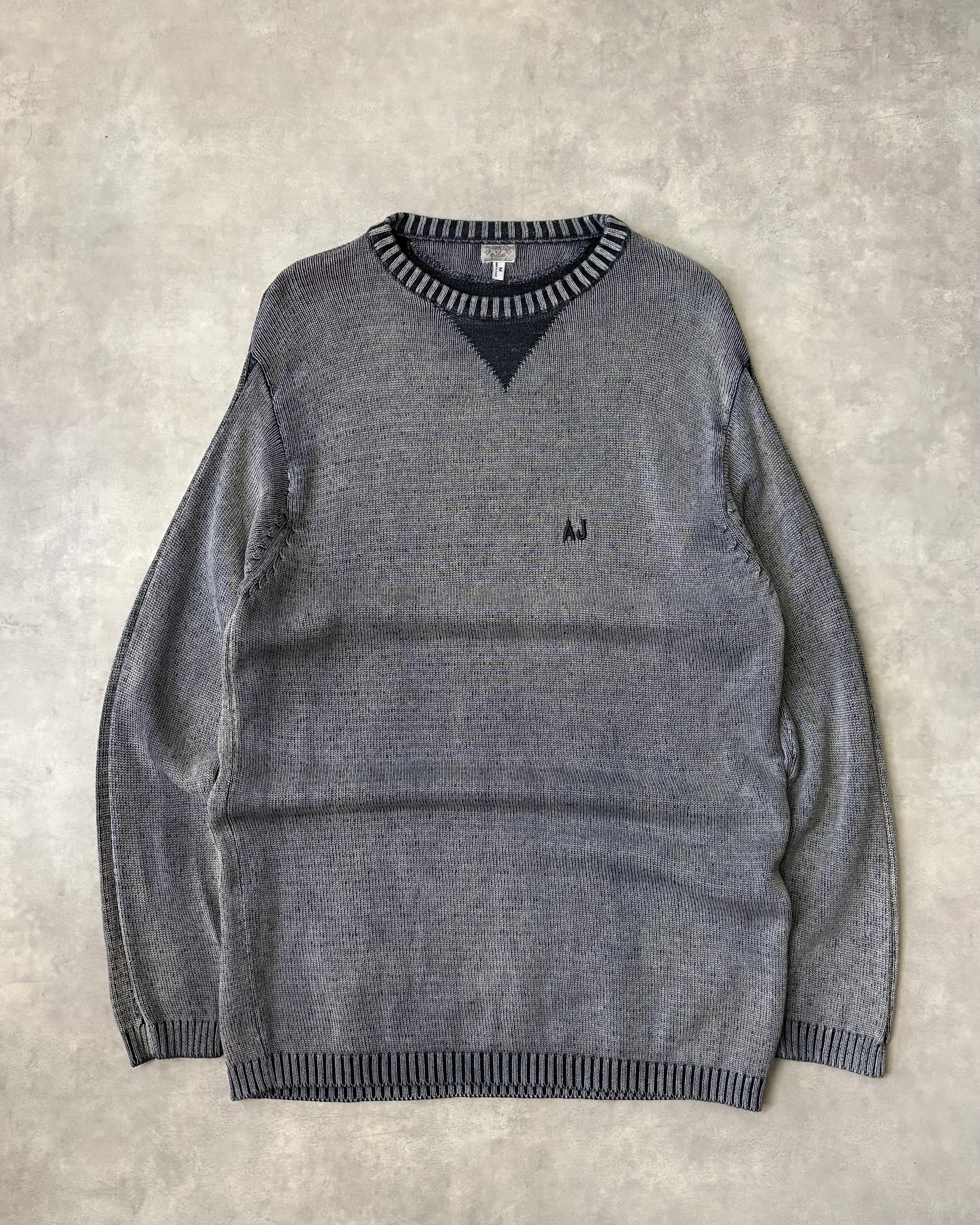 90s ARMANI JEANS Cotton×Wool Indigo Knit ITALY製