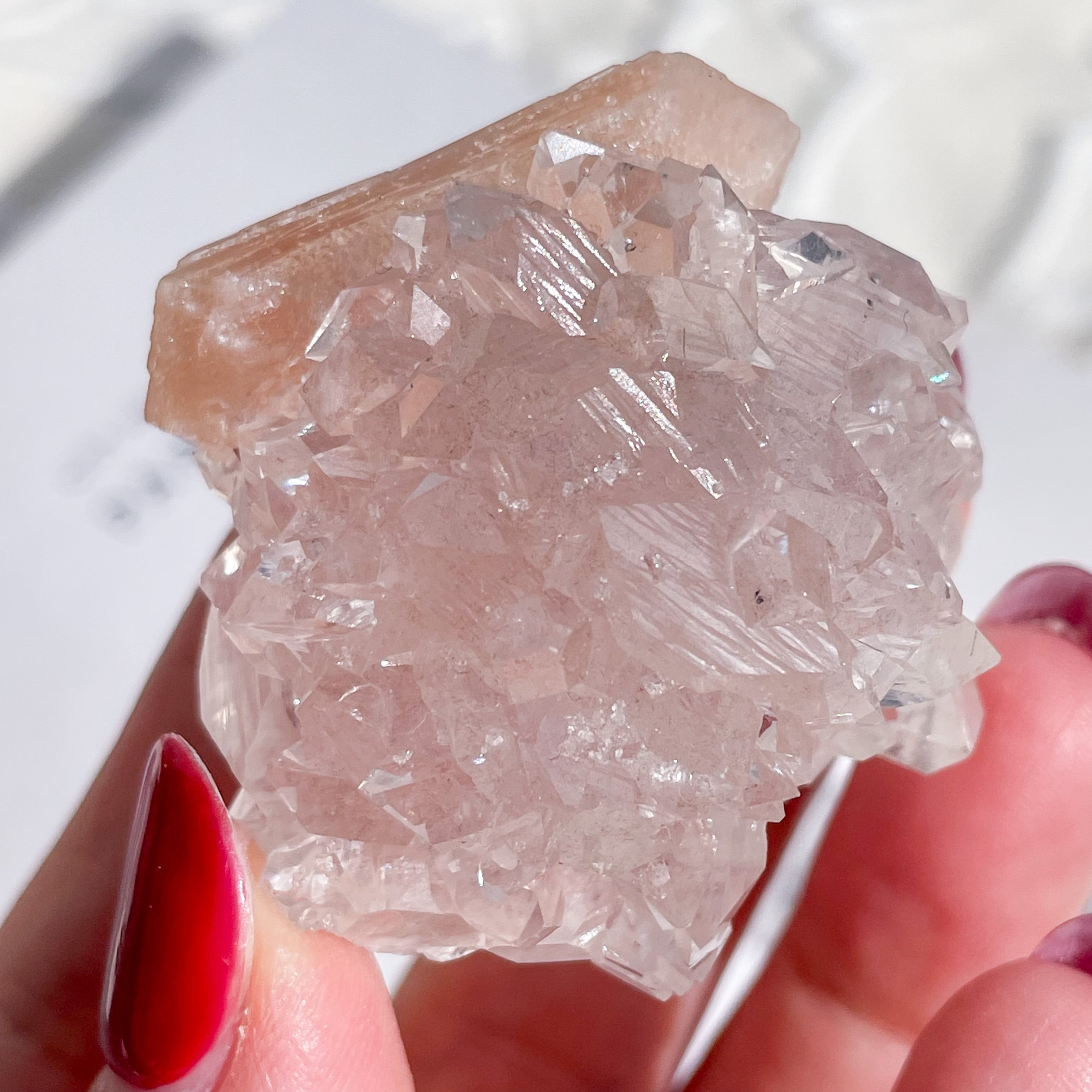 ピンクアポフィライト ♡ クラスター Top Quality Pink Apophyllite 19 ✧ ピンクアポフィライト