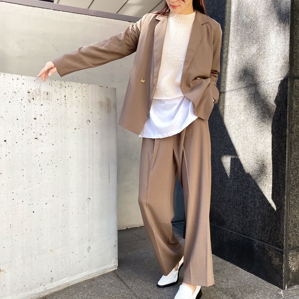 抗菌加工＊フォーマルにも！ゆったりテーラードジャケット＋パンツ