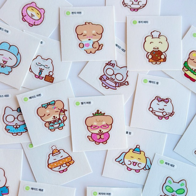 [HEEHEECLUB] 貼ってはがせる PVC ランダム ステッカー シール セット ver.3（4枚入り）