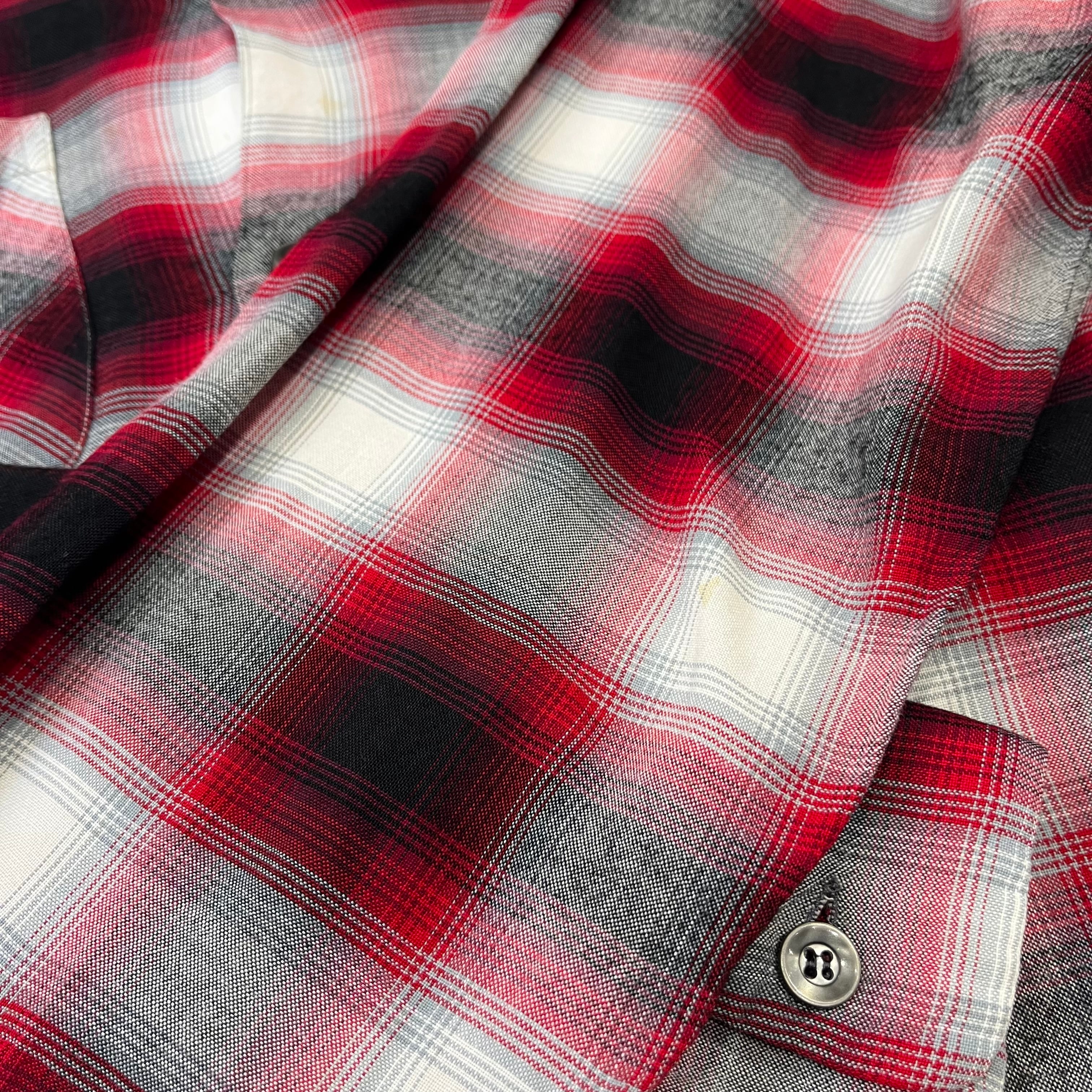 60s NATIONAL OMBRE CHECK RAYON SHIRT ナショナル オンブレーチェック