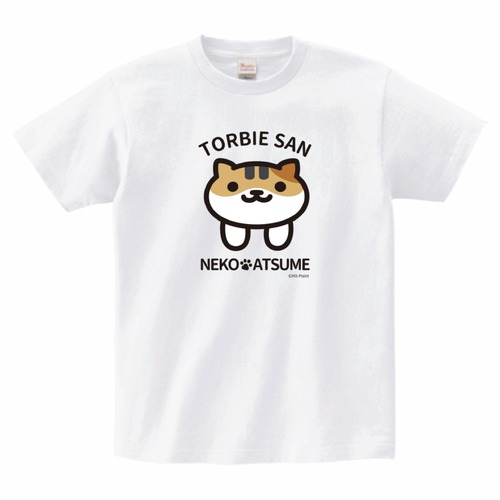【受注生産品】ねこあつめ　とーびーさん　推しねこTシャツ　前プリント（ホワイト）