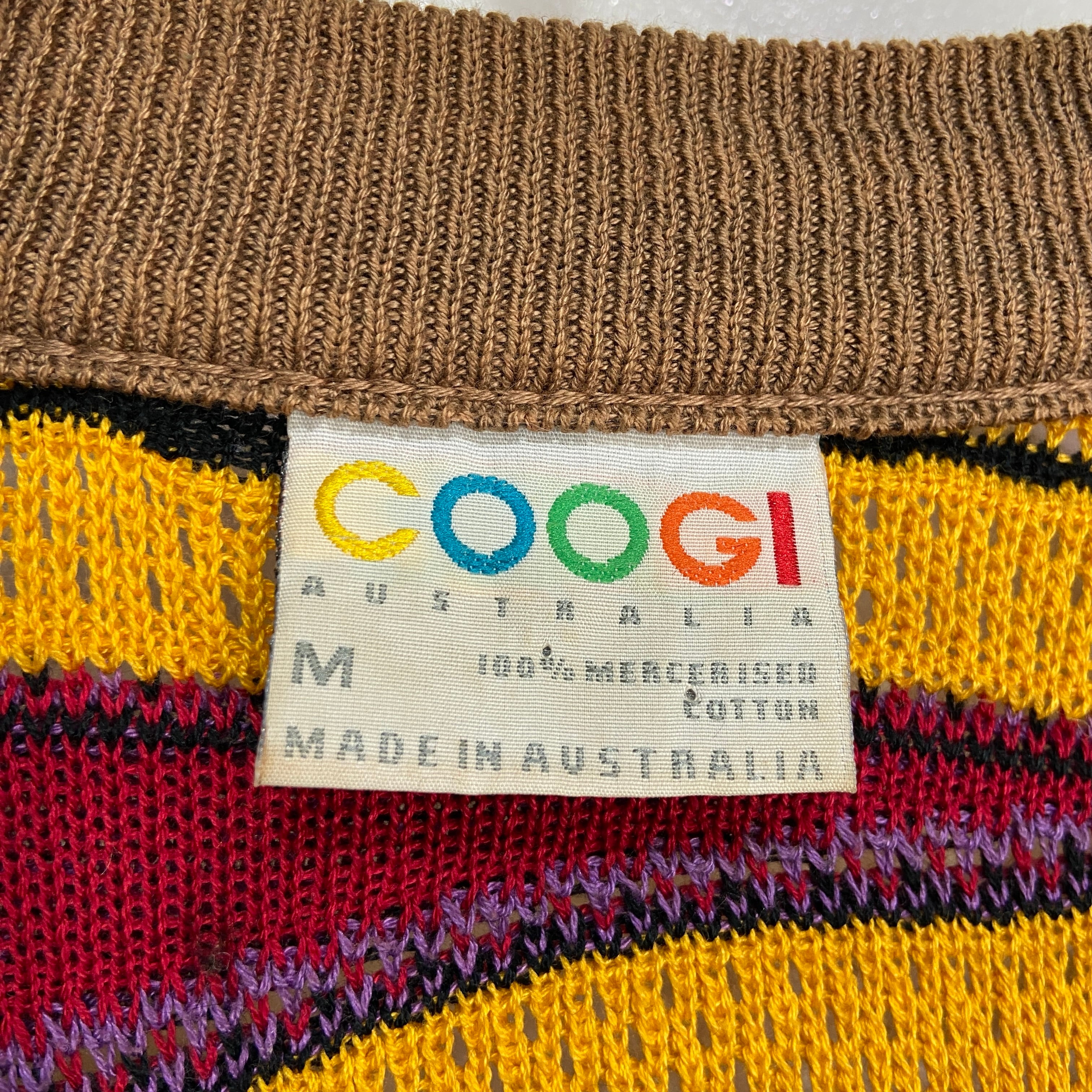 90s COOGI クージー 3Dニットカーディガン 総柄ニット 黄色 M 90s COOGI クージー 3Dニットカーディガン 総柄ニット 黄色 M