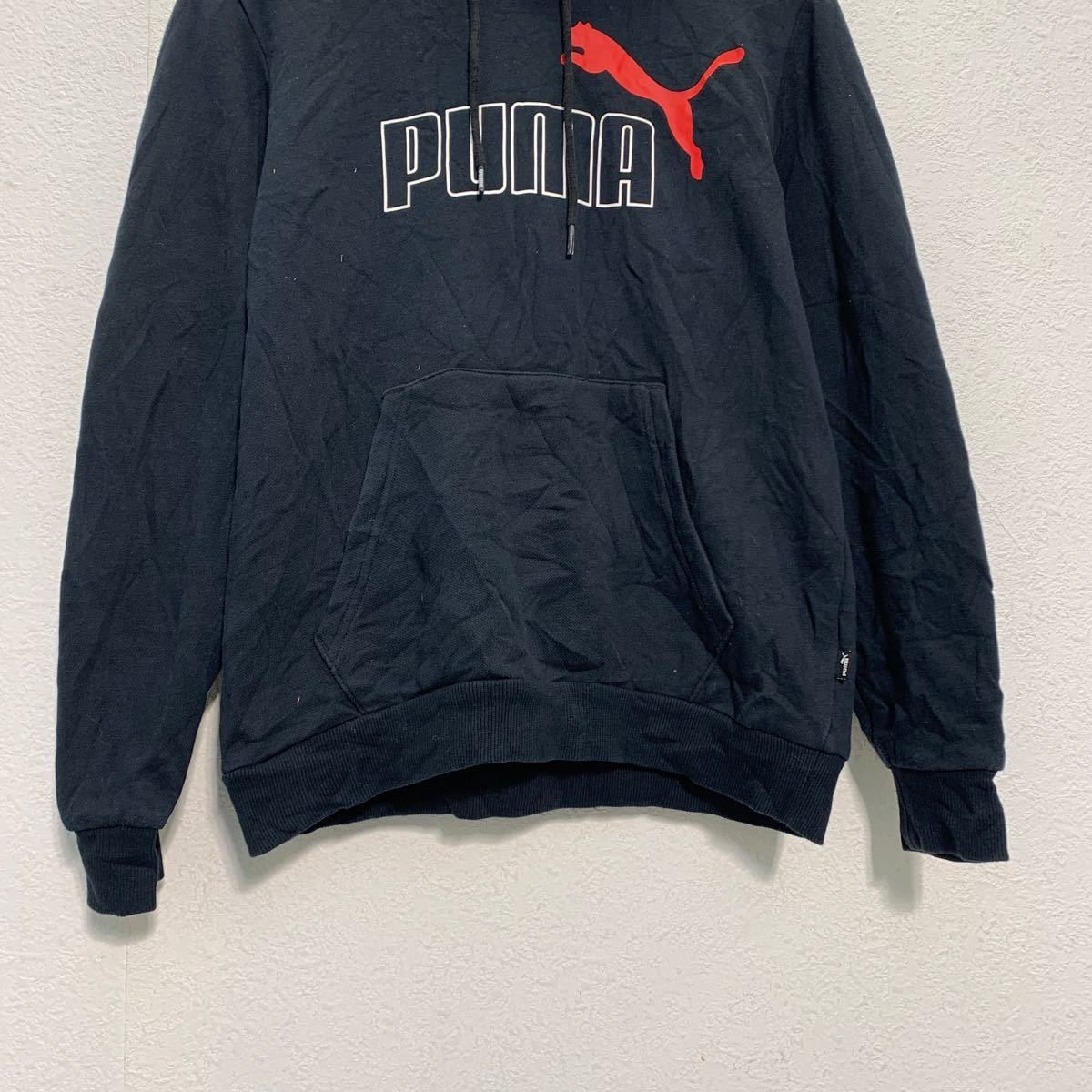 PUMA プリント スウェット パーカー XS キッズ 160〜150 ブラック 