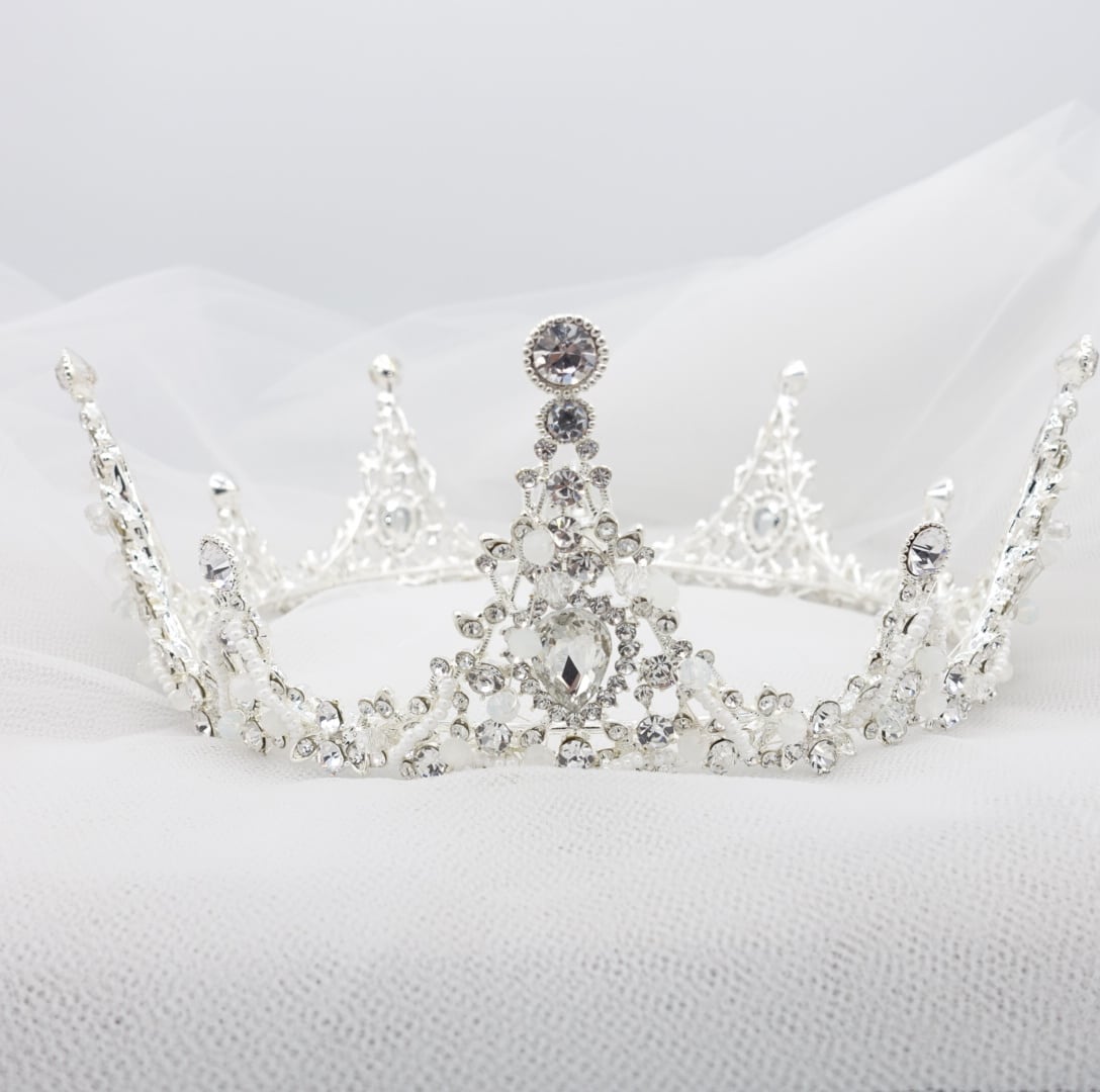 H-134 ウェディング アクセサリー【クリスタル プリンセス クラウン