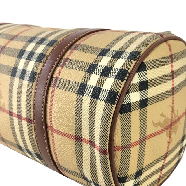 Burberry バーバリー ノバチェック 筒形 ハンドバッグ ベージュ vintage ヴィンテージ オールド nwns72