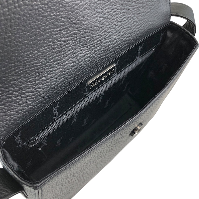 Yves Saint Laurent イヴ・サンローラン ショルダーバッグ ブラック ロゴ レザー セミショルダーバッグ vintage ヴィンテージ オールド vgm3f4