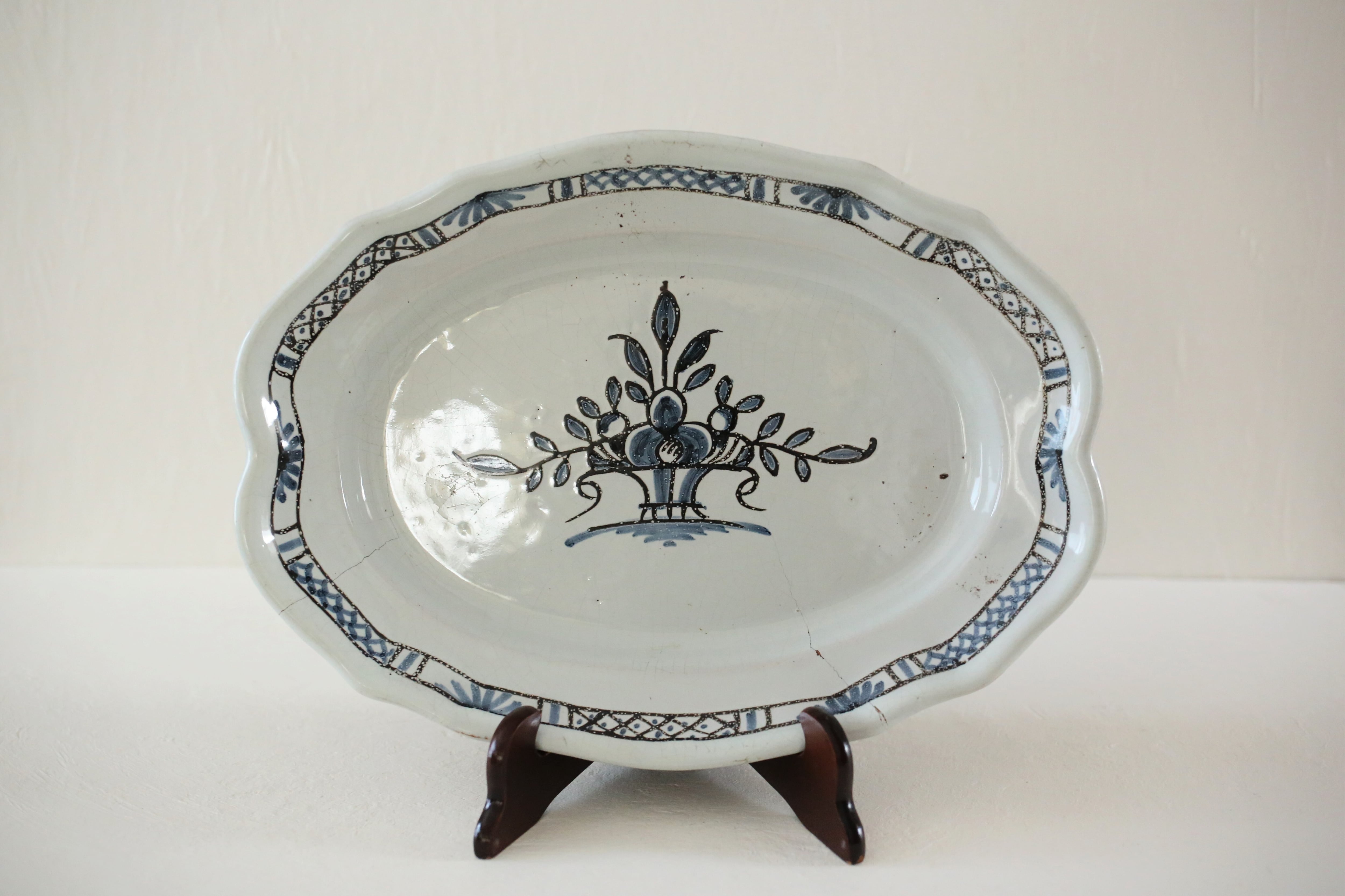 フランス アンティーク キュノワール 『Cul Noir』 大きなオーバル皿 N-02878