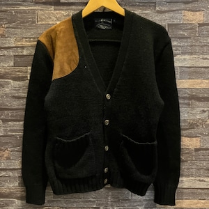 RALPH LAUREN HUNTING WOOL CARDIGAN BLACK 1990'S OLD