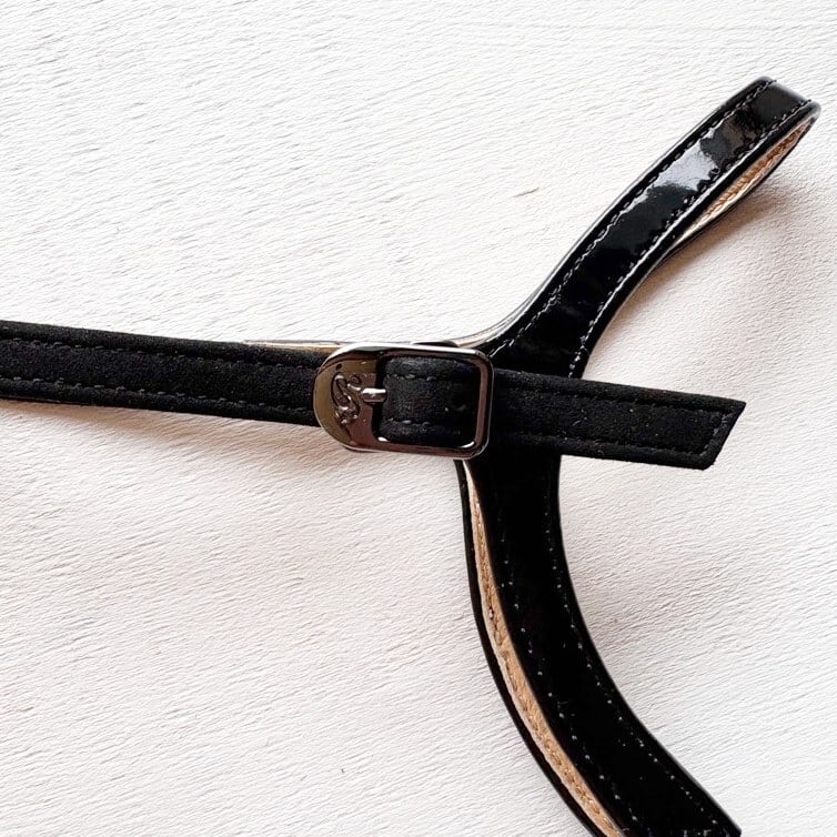 Type N002 ブラックスエードとブラックエナメルのコンビ (S.L)シューループ