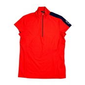 USA製 RLX RALPH LAUREN ラルフローレン ハーフジップ 半袖 プルオーバー シャツ サイズ M /蛍光オレンジ系 スポーツ トレーニング アメリカ製